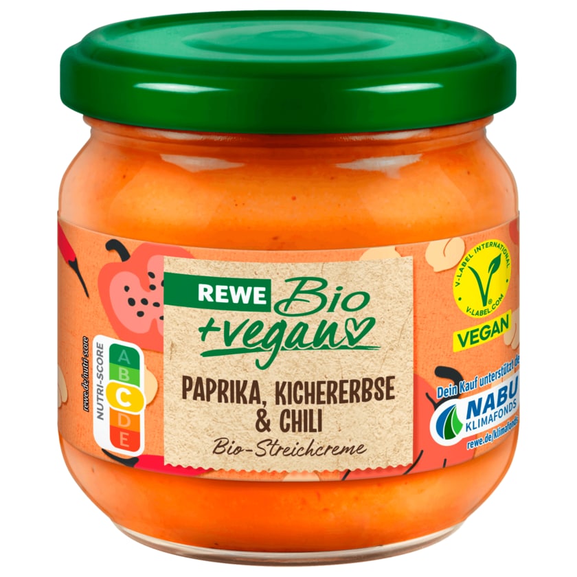 REWE Bio Streichcreme Kichererbse, Paprika & Chili 180g